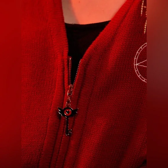 Hazbin Hotel Character Patch Girls Zippered Cardigan, Large - Picture 3 of 5